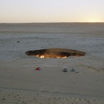 Flaming Gas Crater in Darvaza Turkmenistan