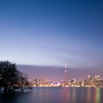 Downtown Toronto skyline as seen from Toronto Island, Ontario, Canada.
