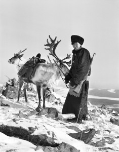 Tsaatan Man with Reindeer