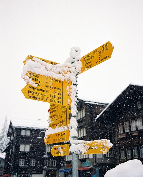 Deciding which slope to hit in Zermatt, Switzerland.
