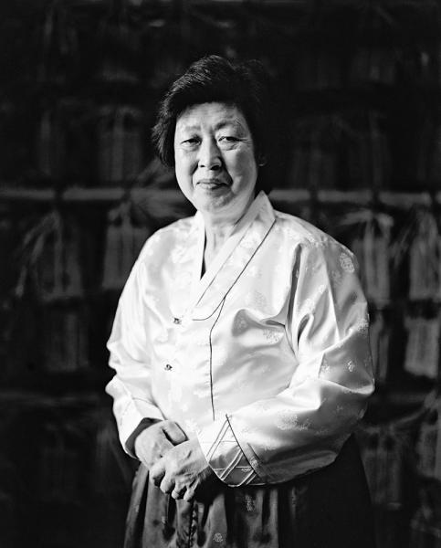 Kisoondo Traditional Foods, in Changpyeong, South Korea. The matriarch of this operation, Soon Do Ki, prepares all of the traditional sauces from local organic ingredients.Soon Do Ki is pictured here in a portrait.