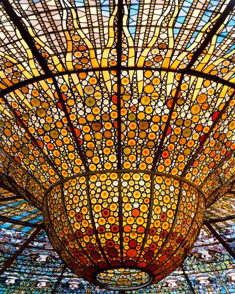 Domènech i Montaner modernist masterpiece, the Palau de la Musica Catalan was constructed between 1905 and 1908 using all local materials, with the exception of the organ which was imported from Germany.