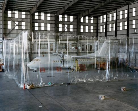 An ATR-72 plane waits to be painted in a hanger at Yangon International Airport. The country is seeing tremendous growth in the tourist sector and is trying to build out transport and hotel infrastructure as quickly as possible.