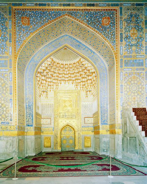 Inside the Registan in ancient Samarkand, Uzbekistan.