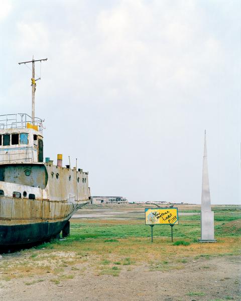 An abandoned ship on the shores of what was once the Aral Sea in Aralsk, Kazakhstan. The Aral Sea has all but disappeared as a result of intentional draining during the Soviet era to irrigate cotton crops in what is now Uzbekistan.