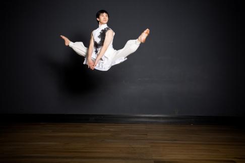 Chinese dancer Huang Doudou at Lounge 18, 18 on the Bund in Shanghai, China.