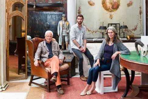 Furniture designer Max Eicke along with his mother and father in the studio at their home in Sag Harbor on Wednesday June 4, 2014.