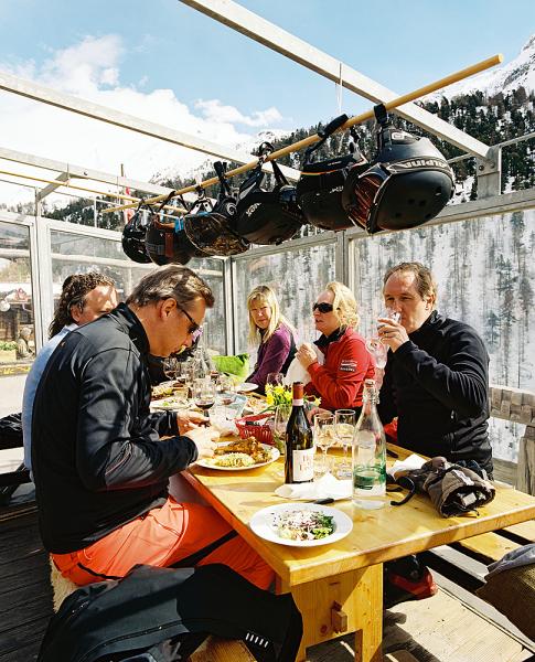 Located in the hamlet of Findeln, Findlerhof restaurant is absolutely equisite on-mountain dining courtesy of Franz and Heidi. The view from 2051m is equalled only by the food.